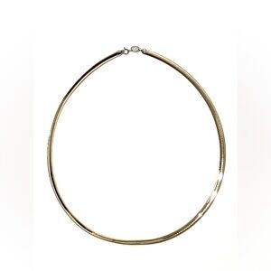 14K Gold Filled Sterling Silver 925 Reversible Omega Necklace